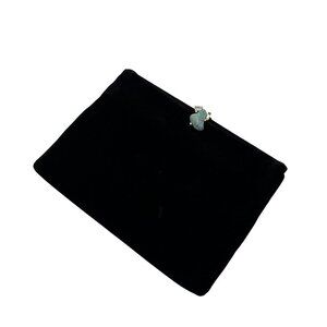 Vintage Koret Black Velvet Clutch W/ Turquoise Stone Clasp & Matching Coin Pouch